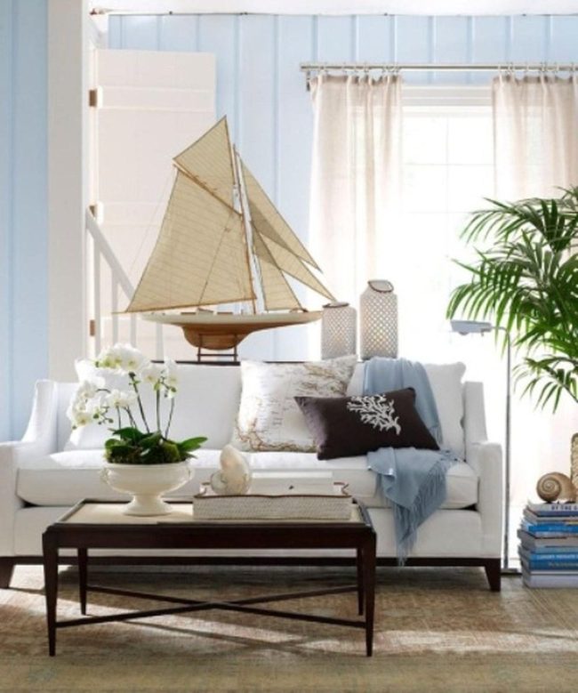 Light Blue Calm With Green Plants