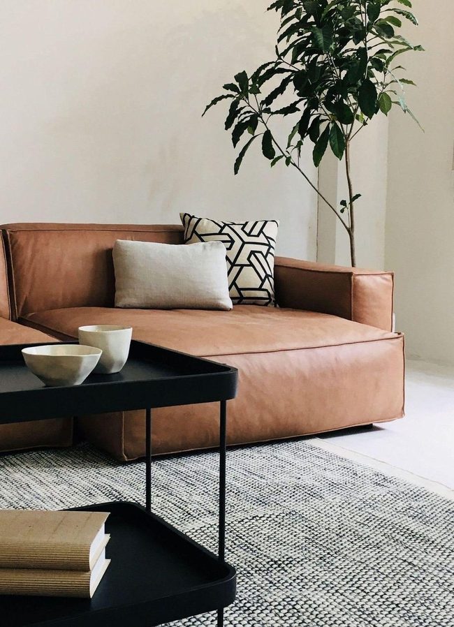 Leather Sofa Modern Minimalism