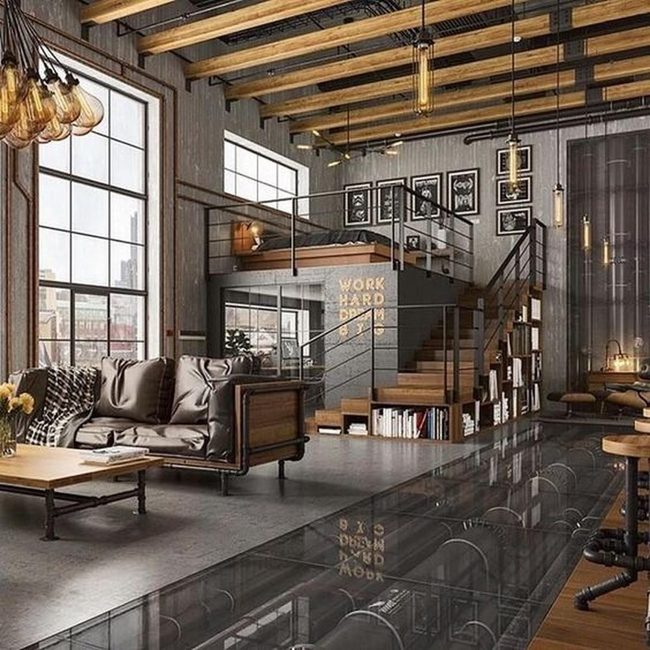 Dark Leather Meets Industrial Warmth