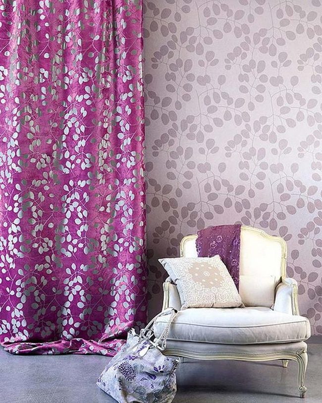 Purple Walls Cream Chair Geometry