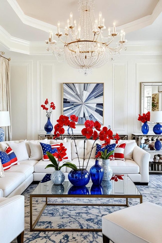 Pearl Sectional with Patriotic Elegance