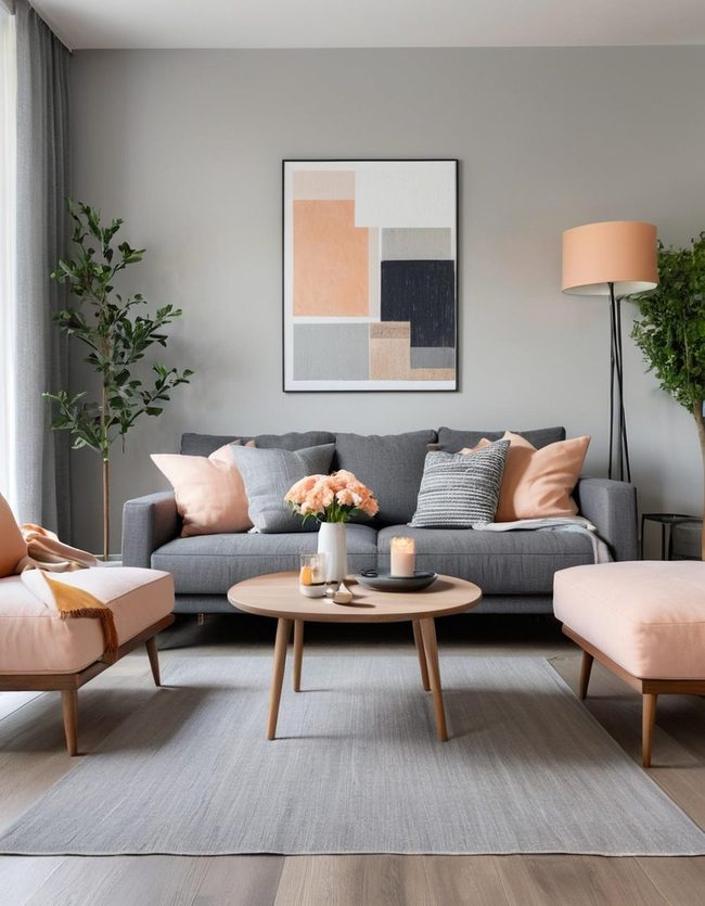 Grey Walls Peach Accents