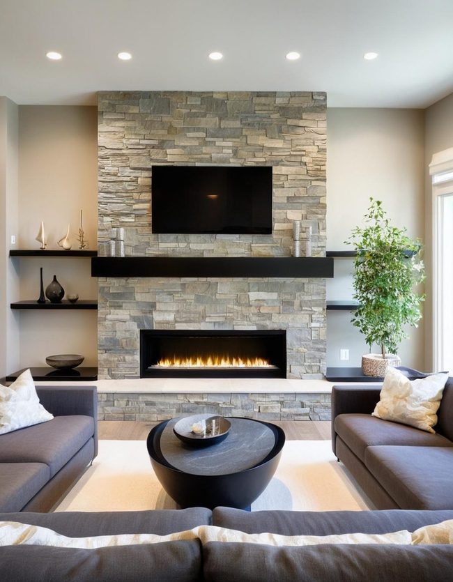 Stone and Steel Parlor Centerpiece