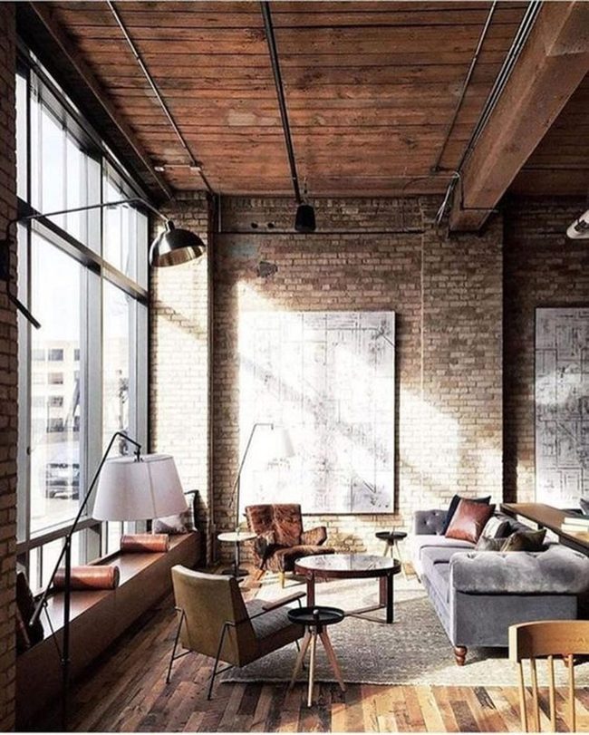Floor-To-Ceiling Light Industrial Living