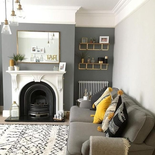 Yellow Pillows Against Gray Walls