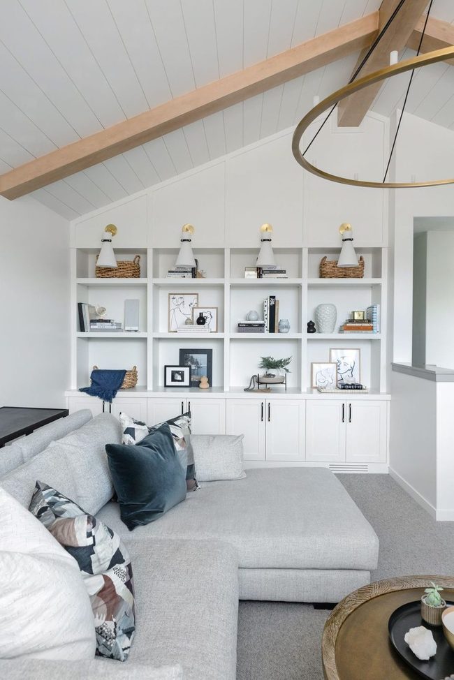 Shelves Spotlit With Layered Objects