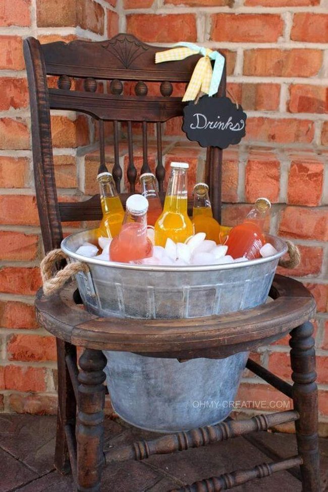 Vintage Chair Beverage Station