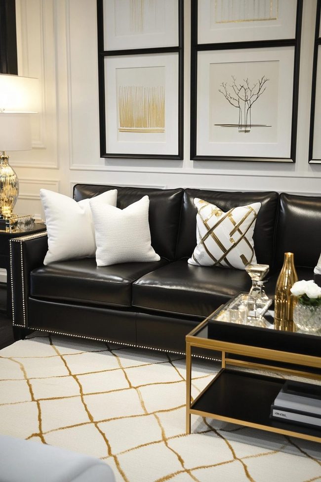 Black Gold Geometric Minimalist Space