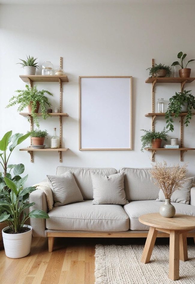 Open Shelves With Spacious White Walls