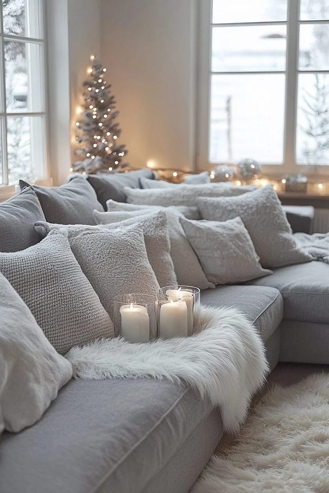 Grey Sofa, Winter Elegance
