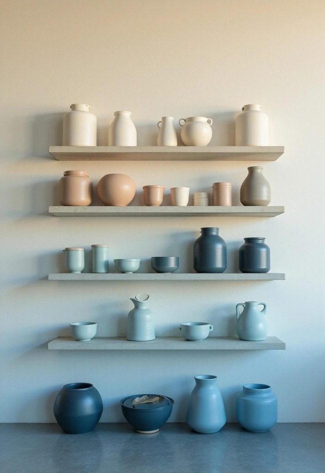 Color-Sorted Shelves For Visual Balance