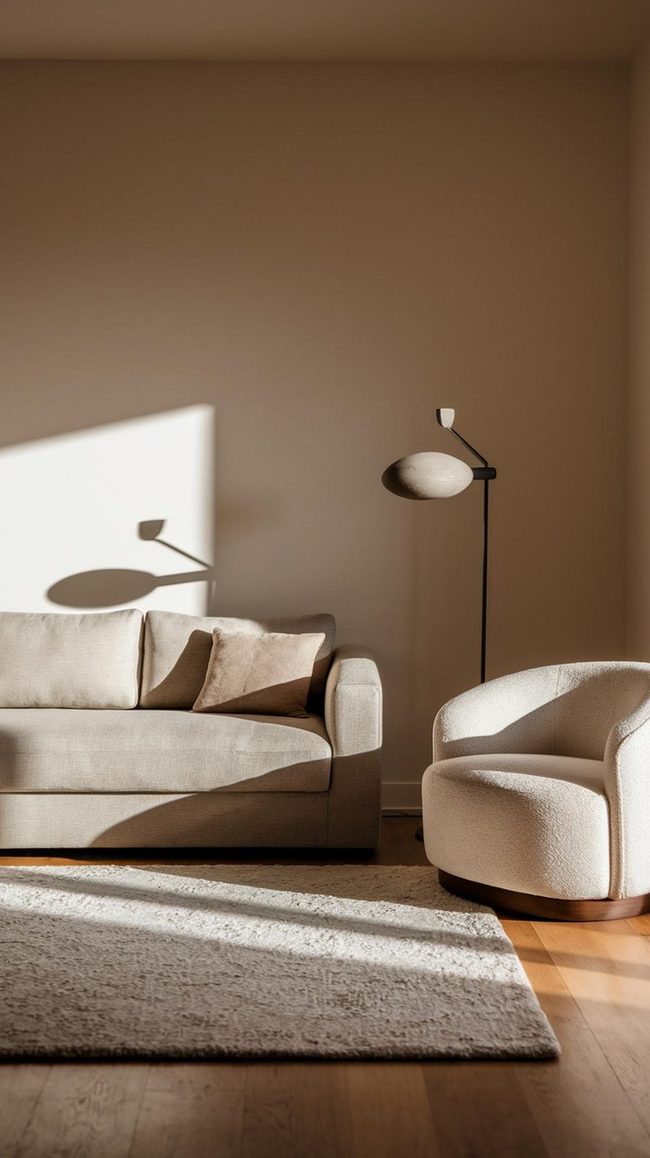 Sculptural Lamps And Natural Wood Floors