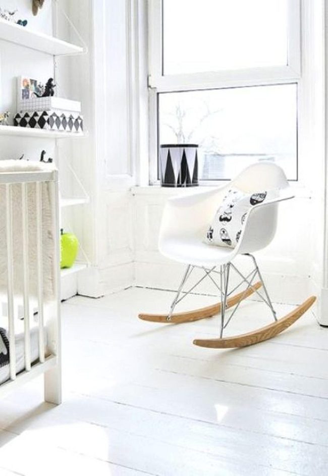 Minimal White Nursery With Wooden Touches