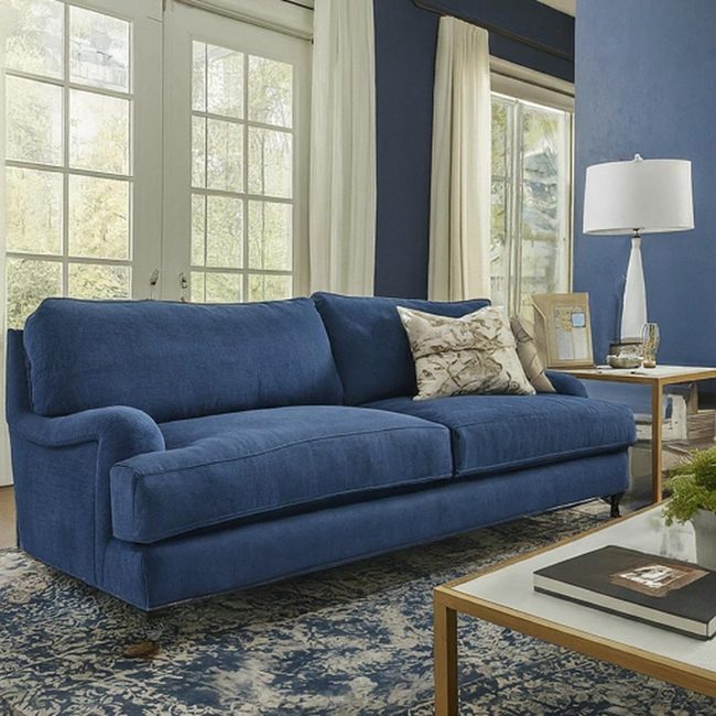 Blue Sofa Coastal Living Room