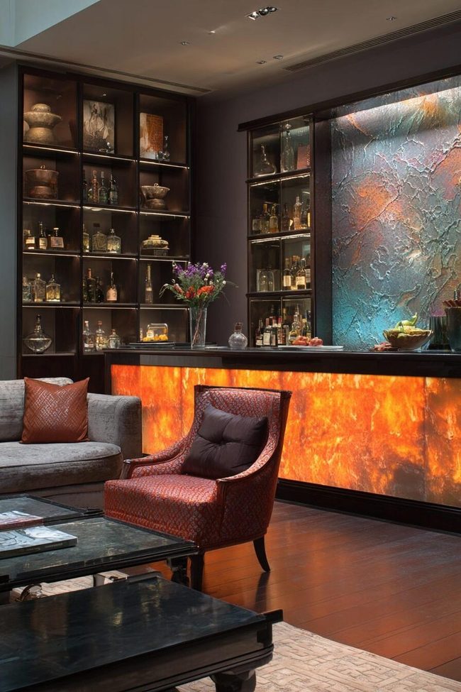 Sculptural Metal Bar Centerpiece
