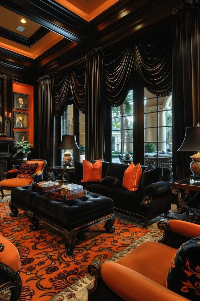 Black Orange Luxury Living
