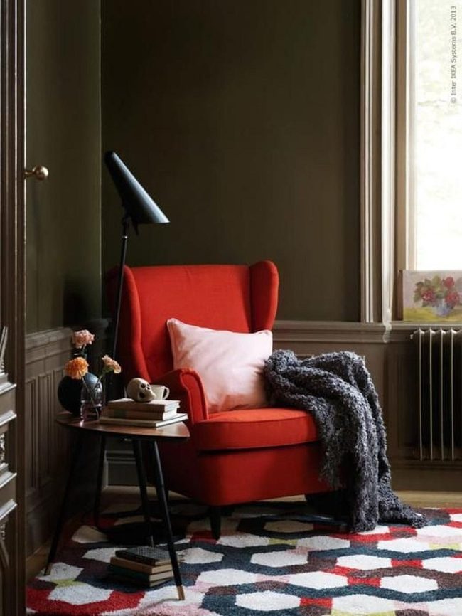 Red Chairs In Emerald Tranquility