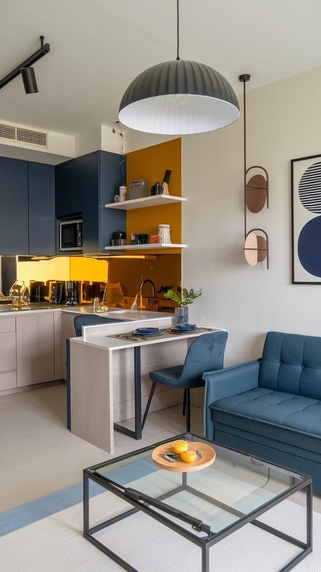 Exposed Brick Divides Open Spaces