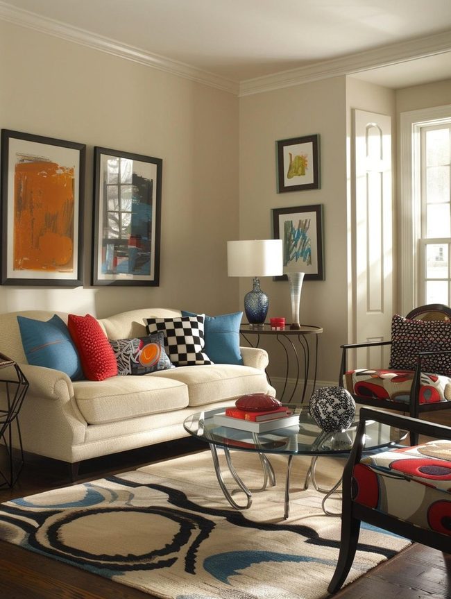 Bold Colors Pop Against Neutrals