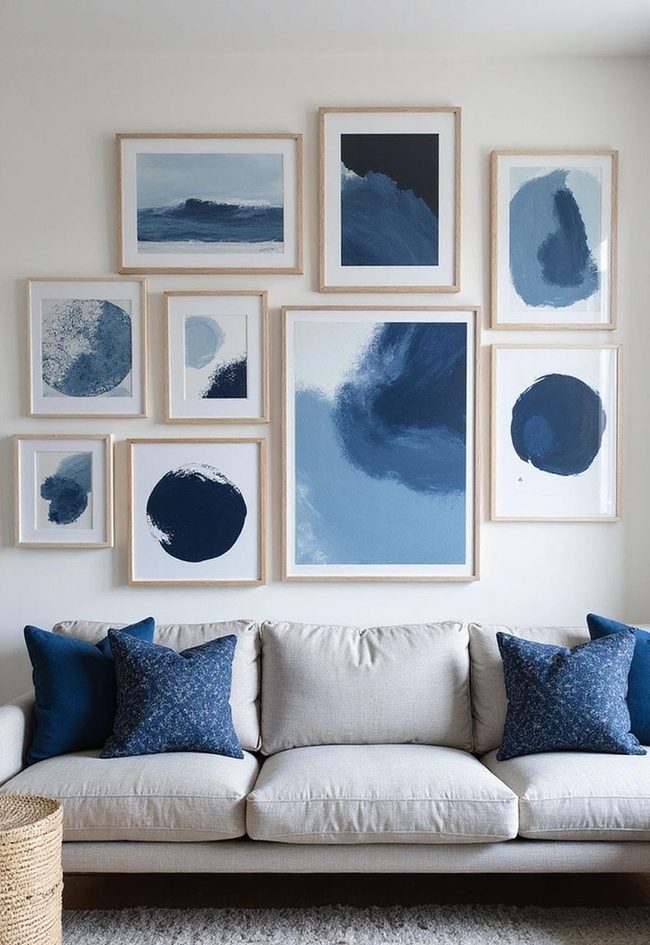 Navy Blue Canvas Wall Statement