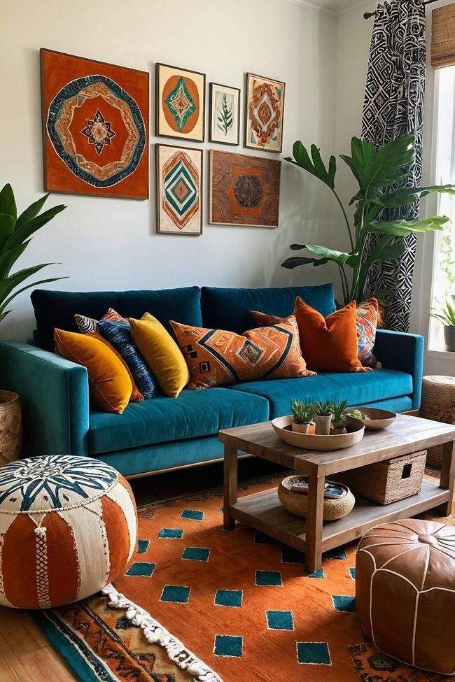Burnt Orange Connects Eclectic Spaces