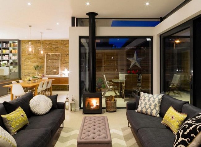 Fireplace Centered Modern Living Space