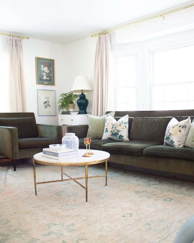 Deep Green Velvet Luxury Living