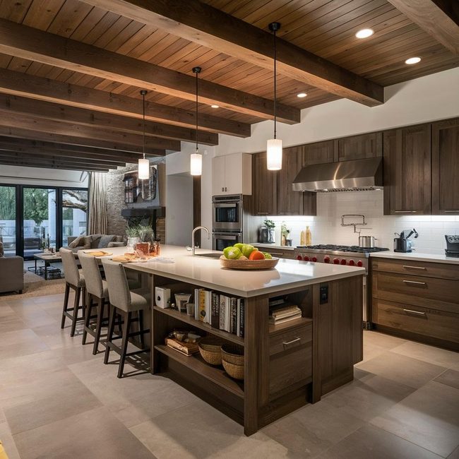 Large Kitchen Island with Integrated Sink