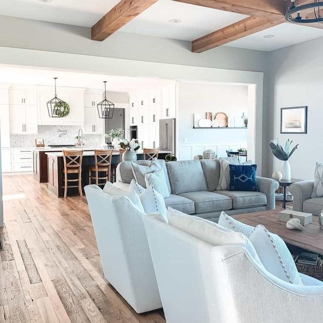 Exposed Beams, Reclaimed Wood Foundation