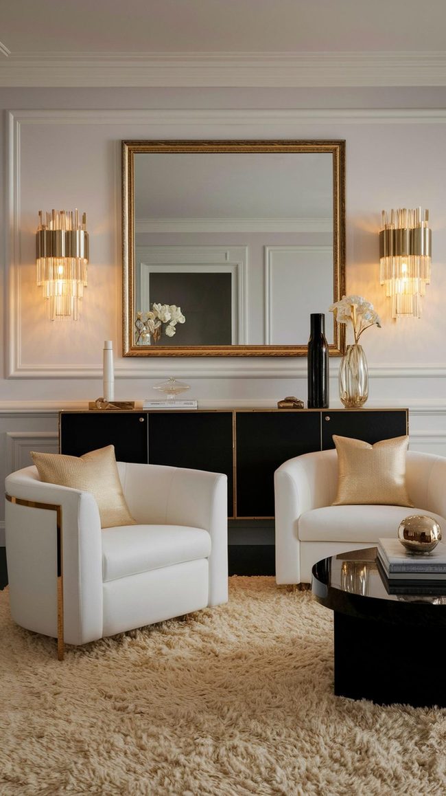 Gold Accents Elevate Neutral Spaces