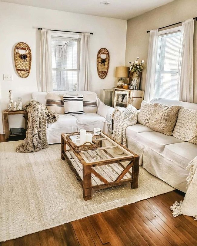 Glass And Wood Living Room Blend