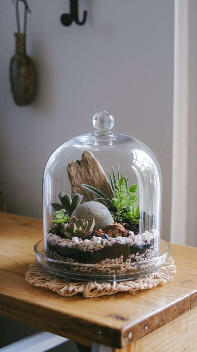 Miniature Glass Gardens with Layered Earth
