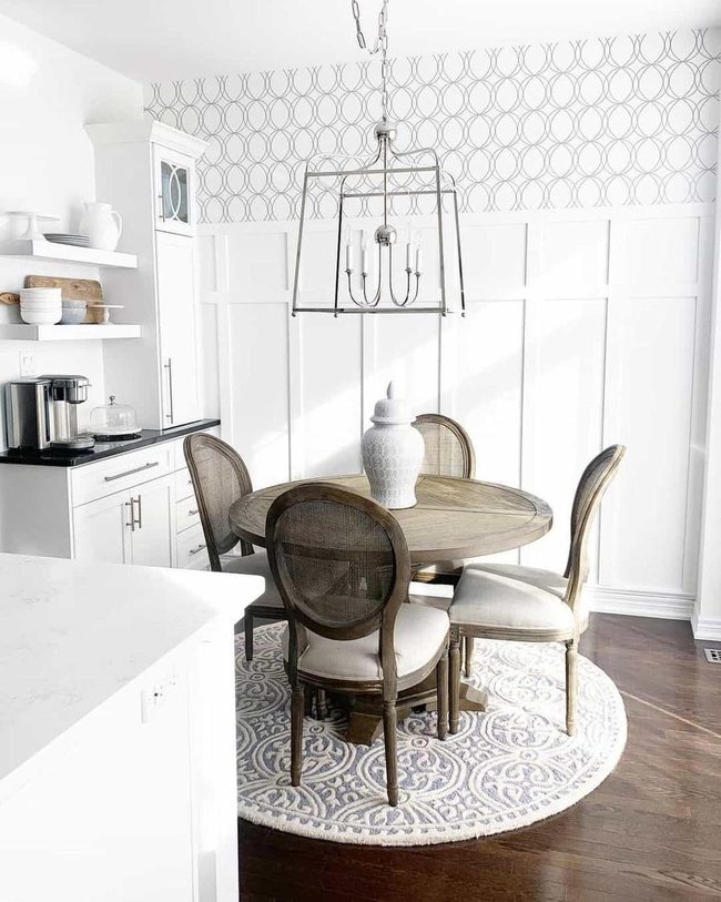 White Half Wall Modern Dining