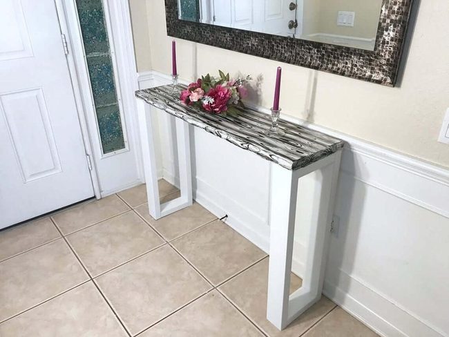 Brown And Black Farmhouse Console Table