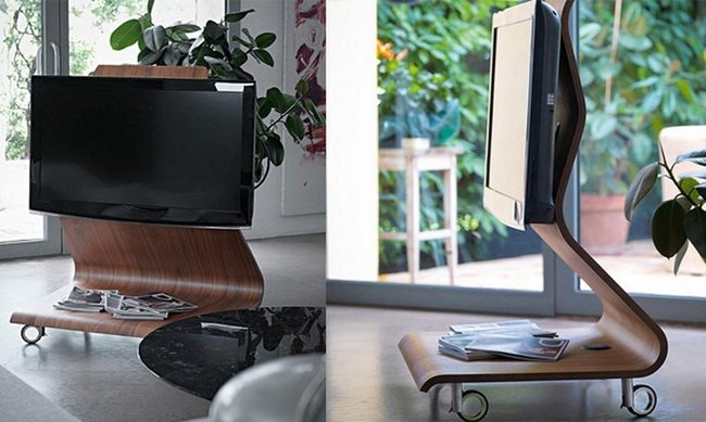 Curved Wood Chair On Wheels