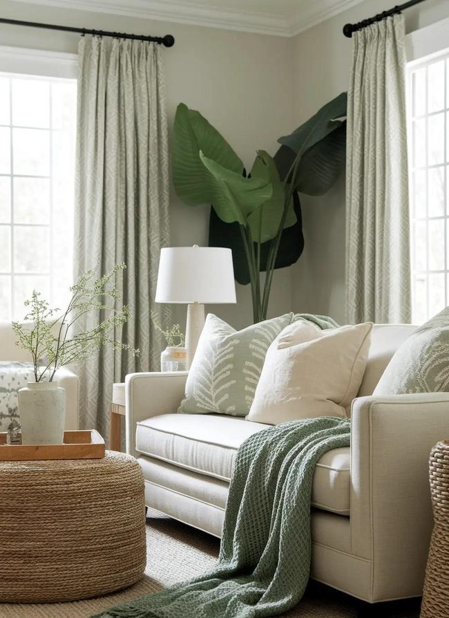 Sage Green Meets Warm Beige