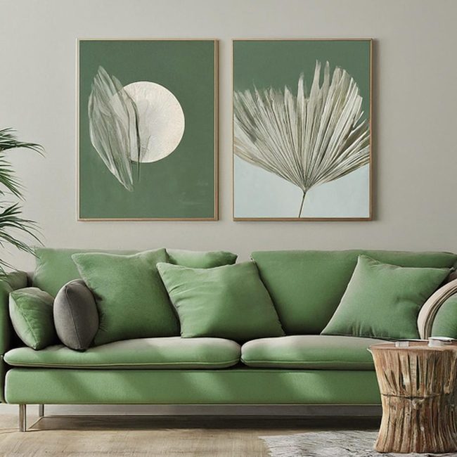 Sage Green Walls Dark Wooden Foundation