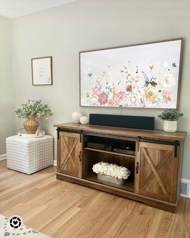 Natural Wood Tv Wall With Earthy Minimalism