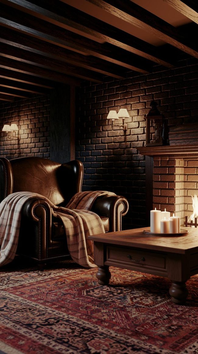 Dark Wood Beams And Warm Brick
