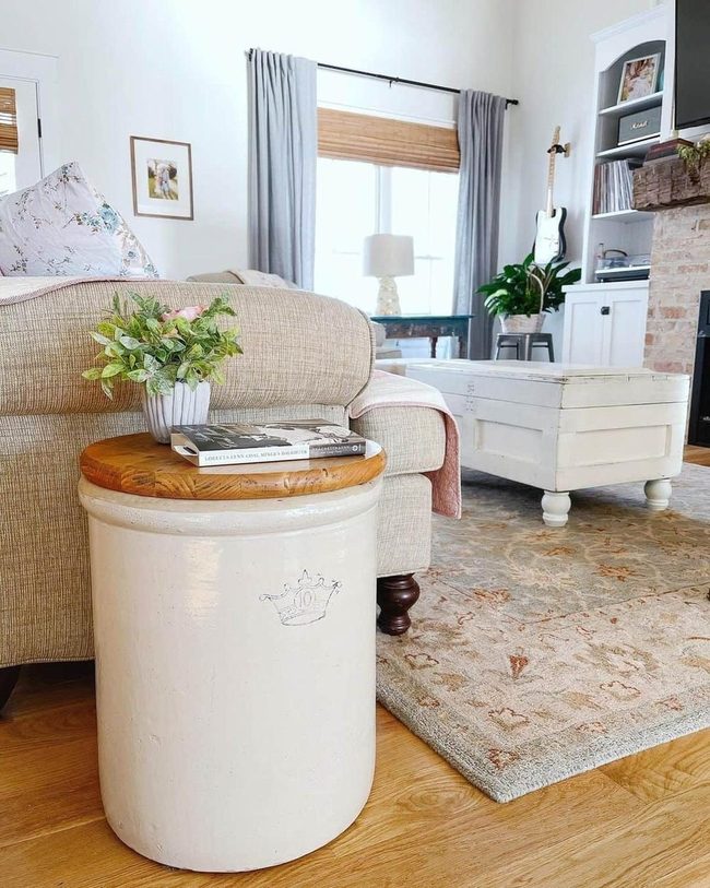 Vintage Crockery Side Table Statement