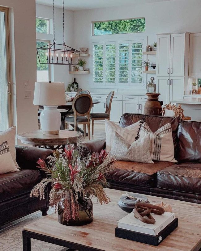Brown Leather Meets Classic Black White