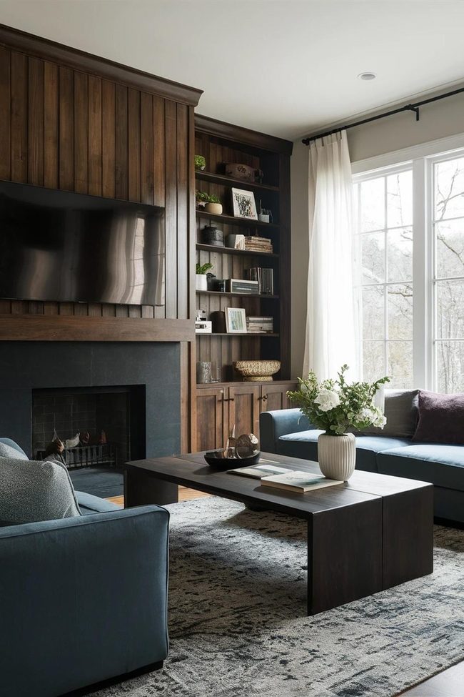 Dark Oak And Velvet Contrast
