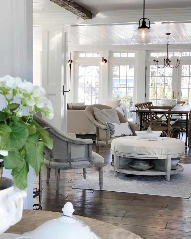 Wooden Beams French Farmhouse Living