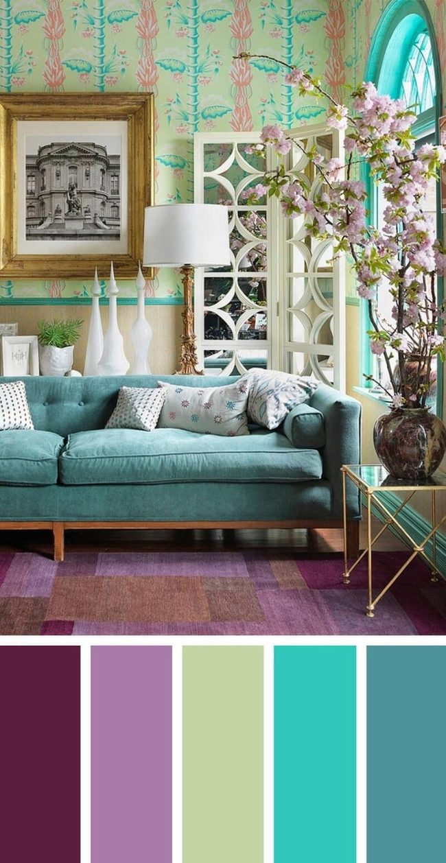 Purple And Blue Statement Walls