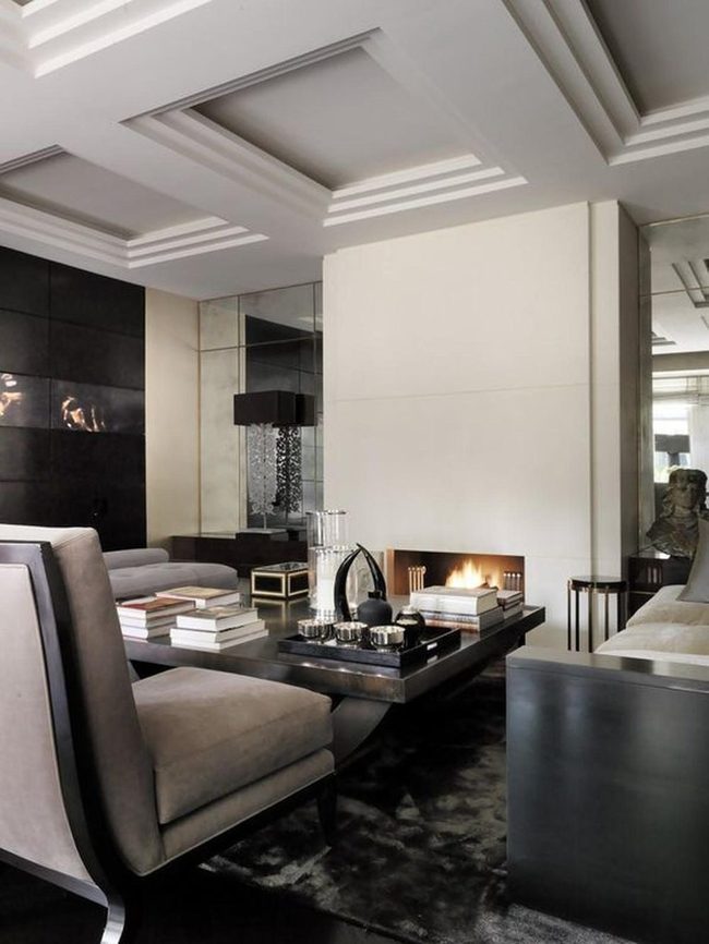 Black Coffee Table Centerpiece Modern Living