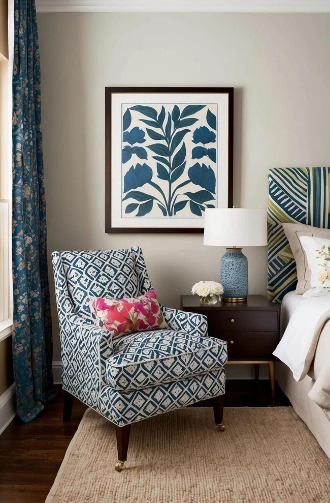 Geometric Print Statement Chair