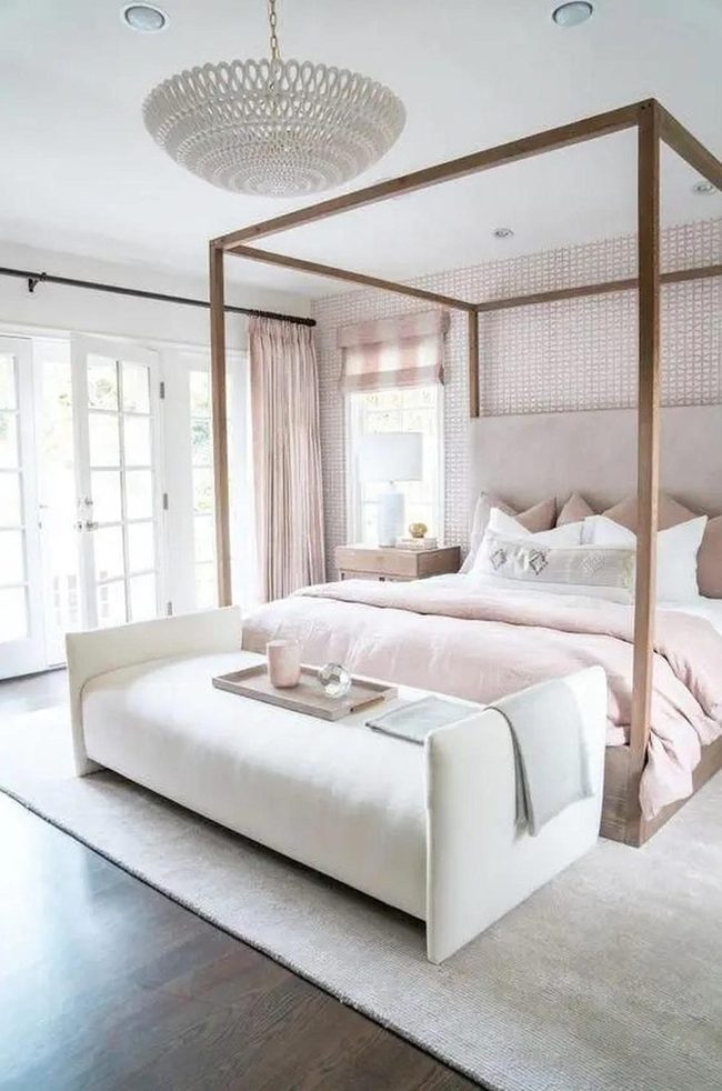 Soft Pink Bedroom With Natural Light