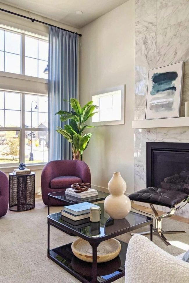Deep Burgundy Curved Chairs