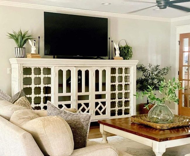 Living Plants Frame Modern Whitewashed Storage