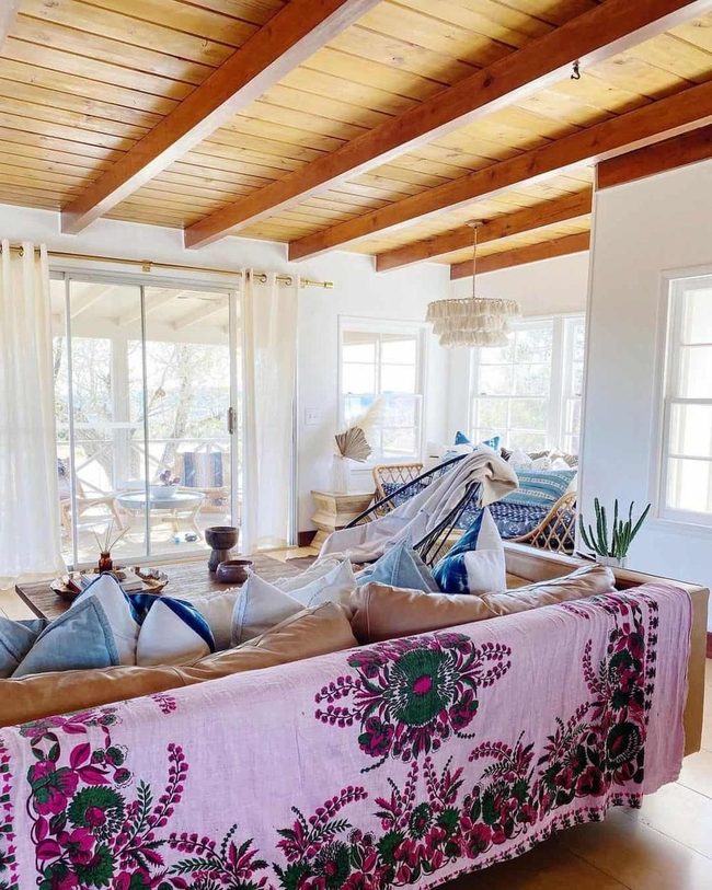 Bright Florals On Natural Wood